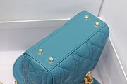 Dior Mini Lady Bag Blue Gold 17cm - 6