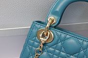 Dior Mini Lady Bag Blue Gold 17cm - 5