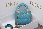 Dior Mini Lady Bag Blue Gold 17cm - 2