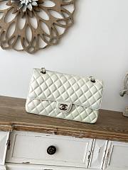 Chanel Flap Bag White Iridescent Lambskin Gold 25cm - 1