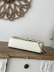 Chanel Flap Bag White Iridescent Lambskin Gold 25cm - 5