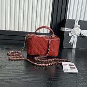 Chanel Vanity Case Top Handle Red Patent 17cm - 6