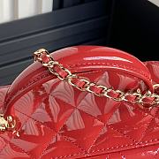 Chanel Vanity Case Top Handle Red Patent 17cm - 5