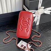 Chanel Vanity Case Top Handle Red Patent 17cm - 3