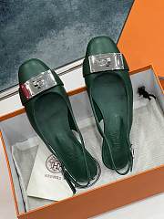 Hermes Innocente Slingback Castleton Green Flat - 4