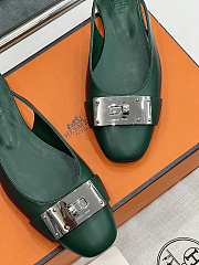 Hermes Innocente Slingback Castleton Green Flat - 3