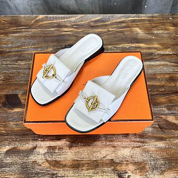 Hermes Isle Sandal White