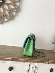 Chanel Flap Bag Green Blue Lambskin 25cm - 2