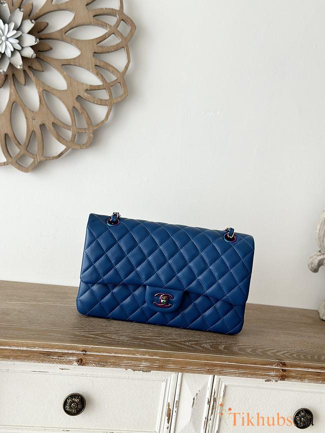 Chanel Flap Bag Blue Pink Lambskin 25cm - 1