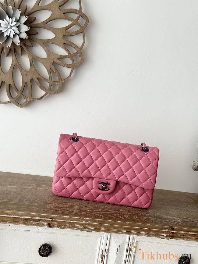 Chanel Flap Bag Pink Yellow Lambskin 25cm - 1