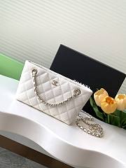 Chanel Classic Clutch With Strap White Caviar 20x11x9cm - 1