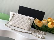 Chanel Classic Clutch With Strap White Caviar 20x11x9cm - 6