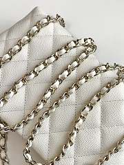 Chanel Classic Clutch With Strap White Caviar 20x11x9cm - 3