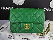 Chanel Mini Flap Bag Green Caviar Gold 17cm - 1