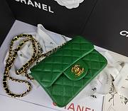 Chanel Mini Flap Bag Green Caviar Gold 17cm - 4