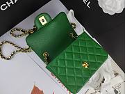 Chanel Mini Flap Bag Green Caviar Gold 17cm - 3