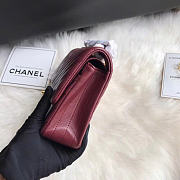 Chanel Flap Bag Chevron Red Wine Lambskin Gold 25cm - 6