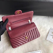 Chanel Flap Bag Chevron Red Wine Lambskin Gold 25cm - 3