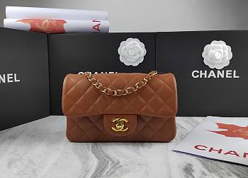 Chanel Flap Bag Caramel Lambskin Gold 20cm