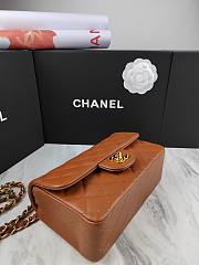 Chanel Flap Bag Caramel Lambskin Gold 20cm - 6