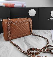 Chanel Flap Bag Caramel Lambskin Silver 20cm - 5