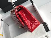 Chanel Flap Bag Red Patent Gold 25cm - 5