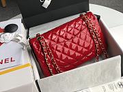 Chanel Flap Bag Red Patent Gold 25cm - 3