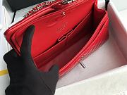 Chanel Flap Bag Red Patent Silver 25cm - 5