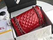 Chanel Flap Bag Red Patent Silver 25cm - 3