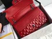 Chanel Flap Bag Red Patent Silver 25cm - 2