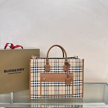 Burberry Medium Freya Tote Brown Beige 40x16x30cm