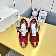 Loewe Flow Runner In Nylon And Suede Burgundy - 5