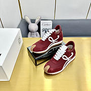 Loewe Flow Runner In Nylon And Suede Burgundy - 4