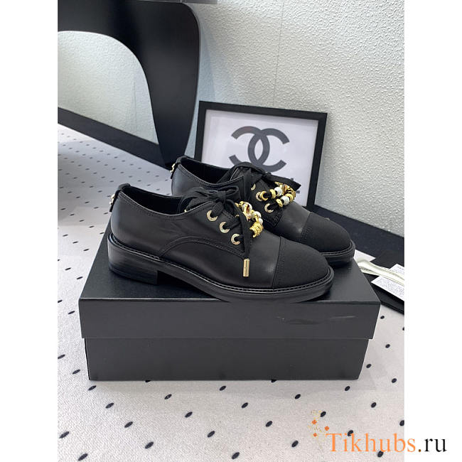 Chanel CC Combat Oxford Shoes Black - 1