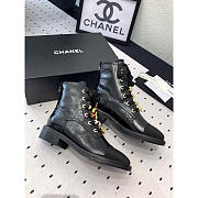 Chanel Combat Boot Calfskin Grosgrain In Black - 1