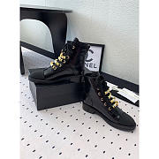 Chanel Combat Boot Calfskin Grosgrain In Black - 2