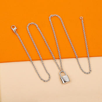 Louis Vuitton LV Lock Necklace Silver