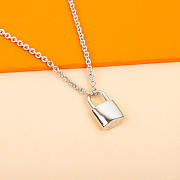 Louis Vuitton LV Lock Necklace Silver - 4