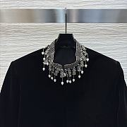 Dior Embroidered Cropped Jacket Black Cotton Velvet - 4