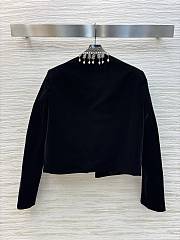 Dior Embroidered Cropped Jacket Black Cotton Velvet - 2