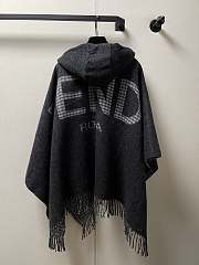 Fendi Poncho With Hood Grey 140x160cm - 3