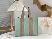 Chloe Woody Tote Bag Green 45x33x13cm - 1