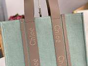 Chloe Woody Tote Bag Green 45x33x13cm - 2