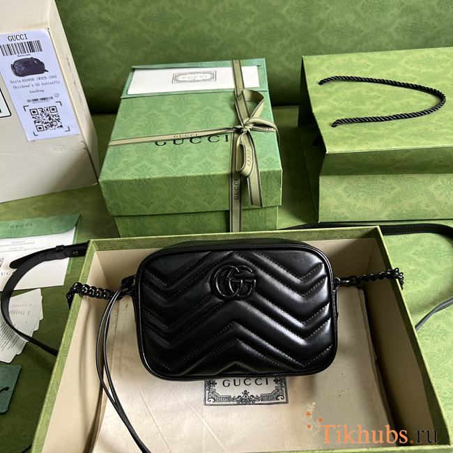 Gucci Marmont Mini Shoulder Bag Black Hardware 18x12x6cm - 1