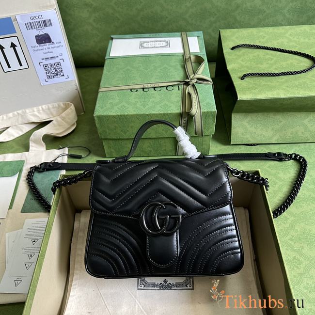 Gucci GG Marmont Mini Top Handle Black Bag 21x15.5x8cm - 1