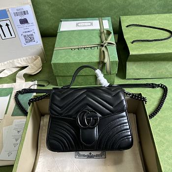 Gucci GG Marmont Mini Top Handle Black Bag 21x15.5x8cm