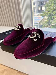 Chanel Velvet Red Wine Slides - 2