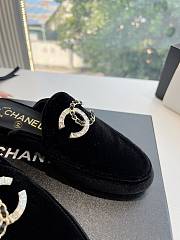 Chanel Velvet Black Slides - 4