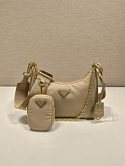 Prada Re-Edition 2005 Re-Nylon Beige Gold 22x12x6cm - 1