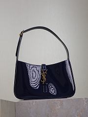 YSL LE 5 À 7 Shoulder Bag Blue Patent 23x16x6.5cm - 1